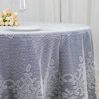 Lace 120" Round Tablecloth Ivory - Seamless Premium Design for Upscale Celebrations