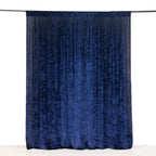 Navy Blue Crushed Velvet Backdrop Curtain â€“ 8ft x 8ft Event Drape with Rod Pocket, Privacy Panel for Photo Booths & Events