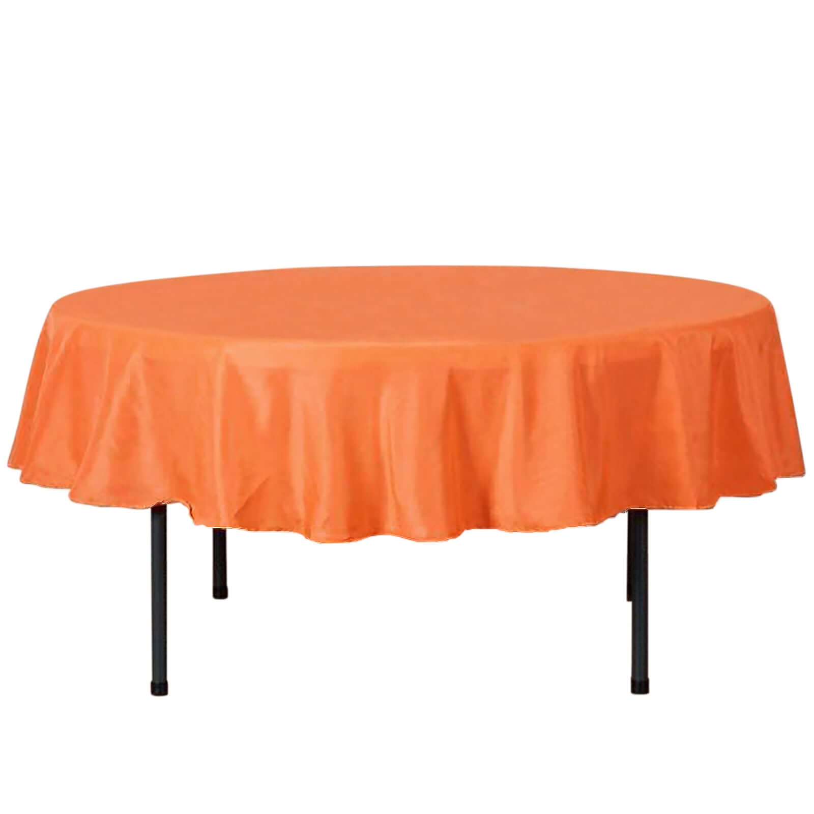 Polyester 90" Round Tablecloth Orange - Stain & Wrinkle-Resistant Table Cover