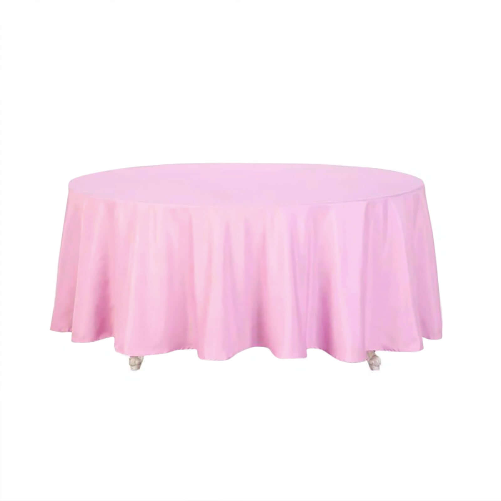 Polyester 108" Round Tablecloth Pink - Wrinkle-Resistant Table Cover