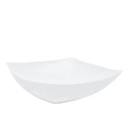 4-Pack Plastic Serving Bowls White Square - Lightweight Medium Disposable Dishes for Events 32oz