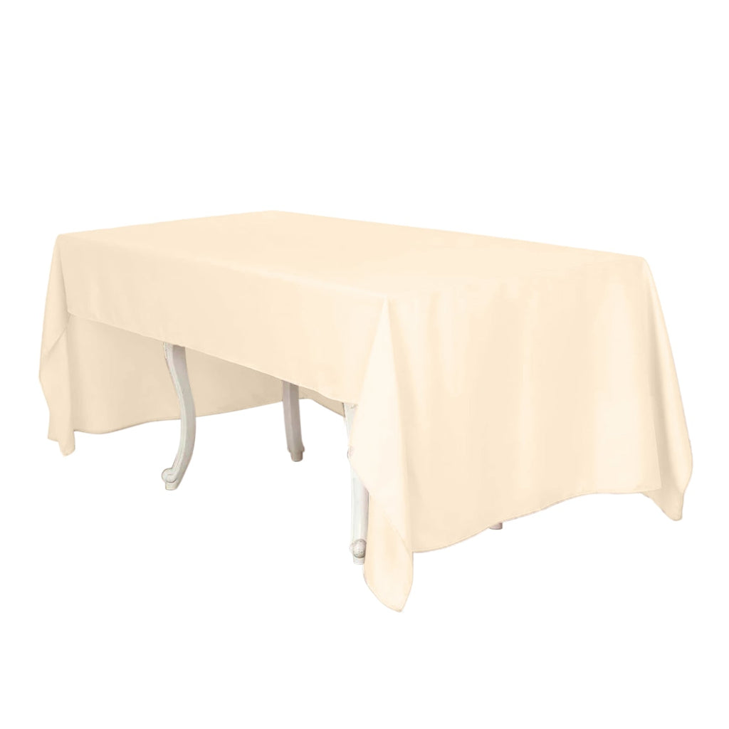 Polyester 60"x126" Rectangle Tablecloth Beige - Wrinkle-Resistant Table Cover