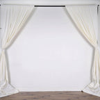 2 Pack Ivory Scuba Polyester Event Curtain Drapes, Durable Flame Resistant Backdrop Event Panels Wrinkle Free with Rod Pockets - 10ftx10ft