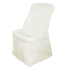 Polyester Chair Cover for Folding Lifetime Chairs Ivory - Reusable Durable Slip-On Cover