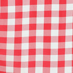 Polyester 108" Round Tablecloth White/Red - Checkered Buffalo Plaid Table Cover