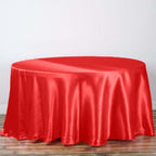 Satin 108" Round Tablecloth Red - Smooth and Lustrous Table Cover