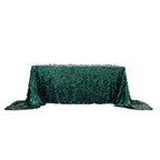 Sequin 90"x156" Rectangle Tablecloth Hunter Emerald Green - Seamless Big Payette Table Cover