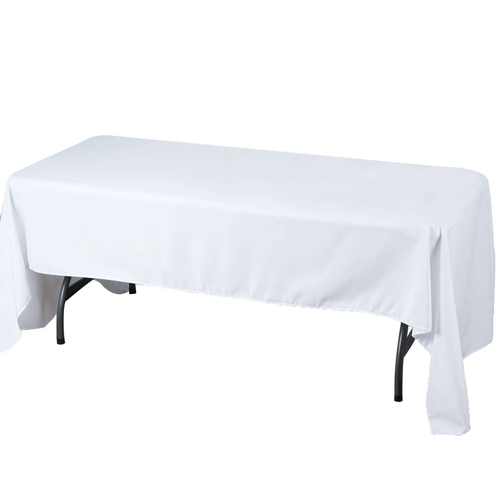 Premium Polyester 60"x126" Rectangle Tablecloth White - Stain-Resistant 220GSM Finish for Special Events