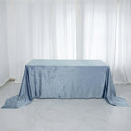 Premium Velvet 90"x132" Rectangle Tablecloth Dusty Blue - Reusable Soft & Seamless Table Cover