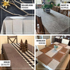 Faux Linen 60"x126" Rectangular Tablecloth White - Slubby Textured & Wrinkle Resistant for Weddings and Special Events