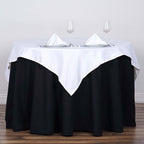 Polyester 54"x54" Table Overlay Square Tablecloth White - Wrinkle-Resistant & Durable Table Cover for Events
