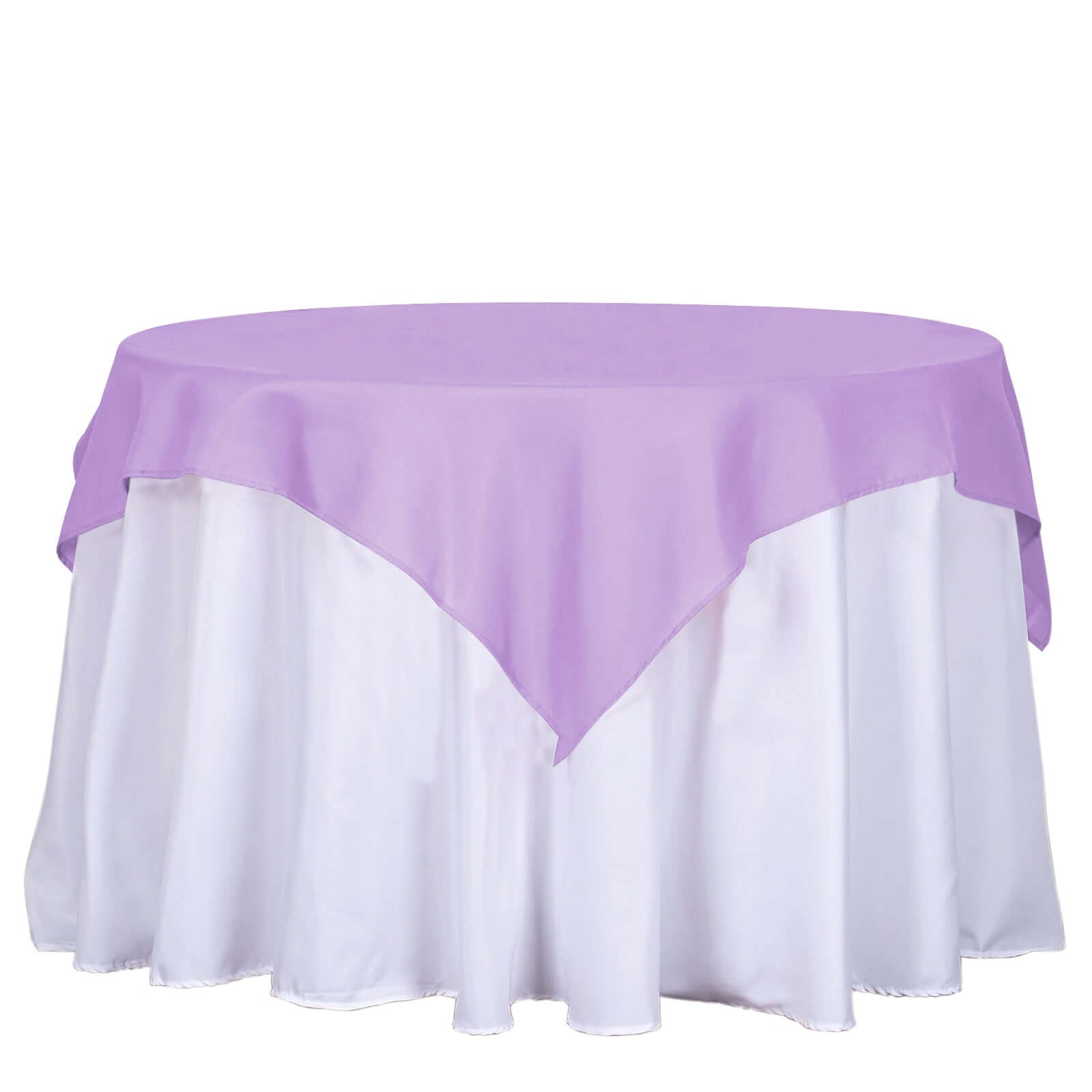 Polyester 54"x54" Table Overlay Square Tablecloth Lavender Lilac - Wrinkle-Resistant & Durable Table Cover