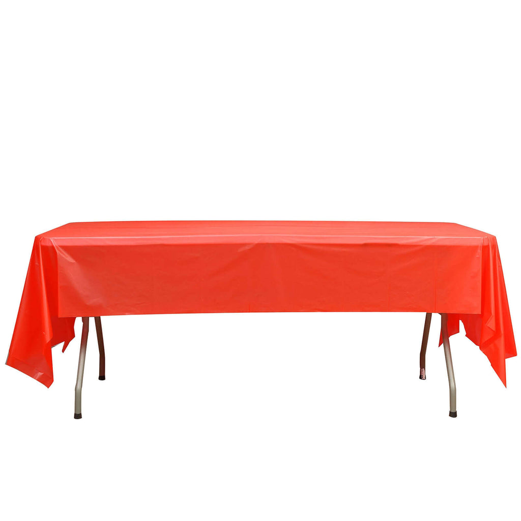 5-Pack Plastic Table Covers Red Rectangle - Reliable PVC Disposable Covers for Gatherings 54"x108"