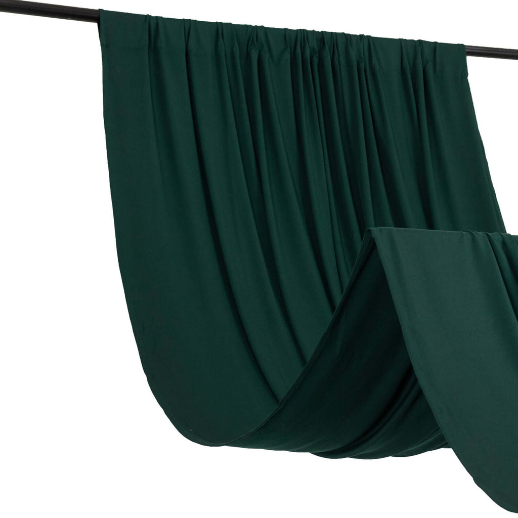 Hunter Emerald Green 4 - Way Stretch Spandex Event Curtain Drapes, Wrinkle Free Backdrop Event Panel with Rod Pockets - 5ftx10ft - Bell Racket Store