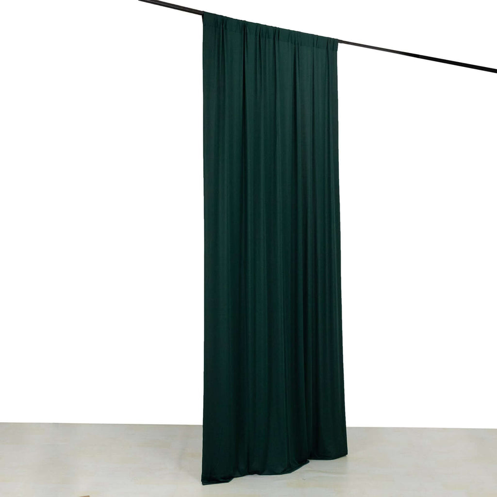Hunter Emerald Green 4 - Way Stretch Spandex Event Curtain Drapes, Wrinkle Free Backdrop Event Panel with Rod Pockets - 5ftx10ft - Bell Racket Store