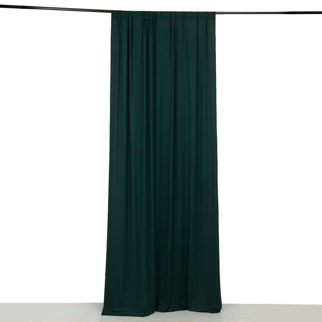 Hunter Emerald Green 4 - Way Stretch Spandex Event Curtain Drapes, Wrinkle Free Backdrop Event Panel with Rod Pockets - 5ftx10ft - Bell Racket Store