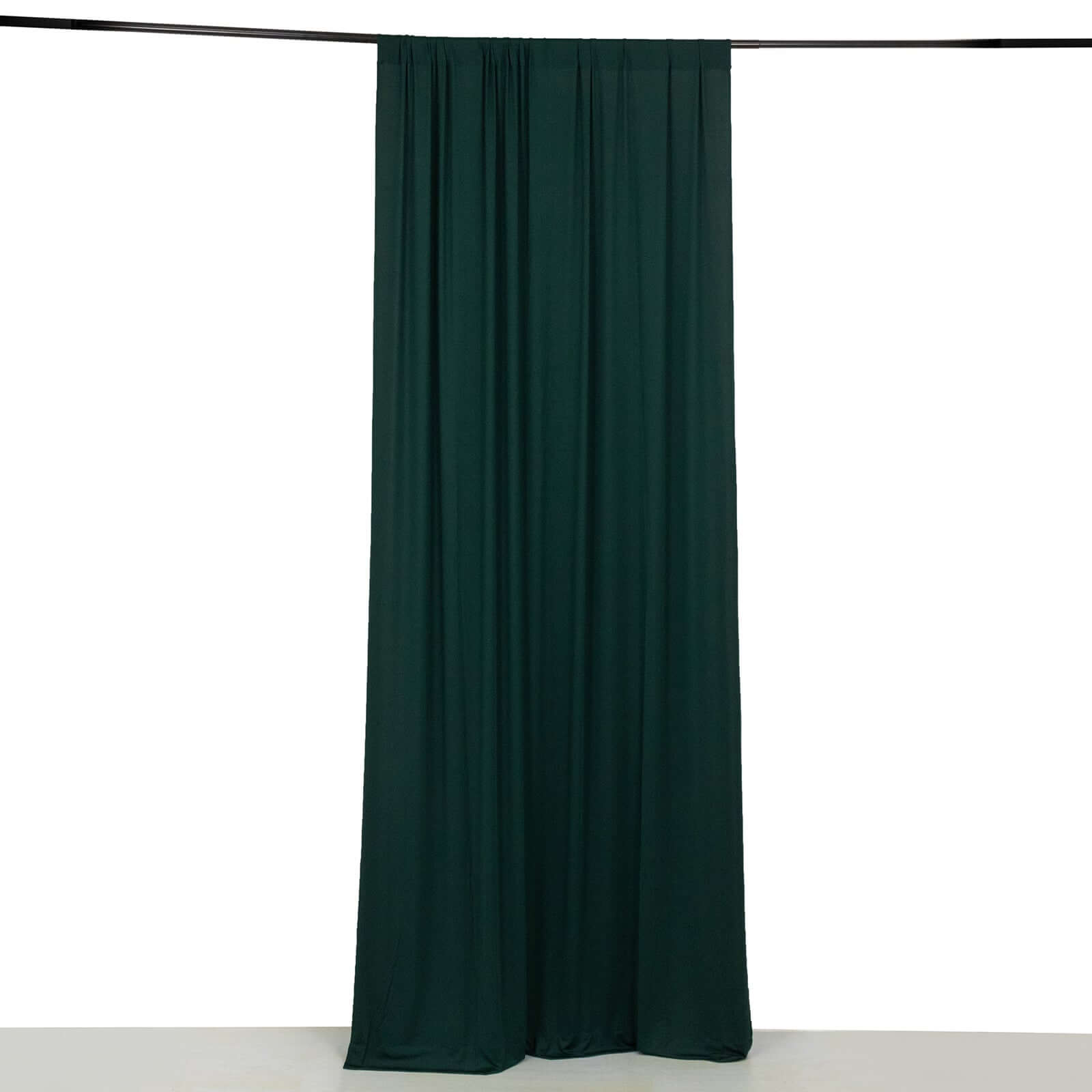 Hunter Emerald Green 4 - Way Stretch Spandex Event Curtain Drapes, Wrinkle Free Backdrop Event Panel with Rod Pockets - 5ftx10ft - Bell Racket Store