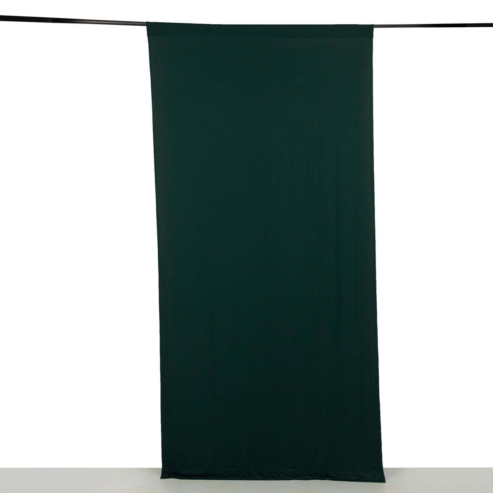 Hunter Emerald Green 4 - Way Stretch Spandex Event Curtain Drapes, Wrinkle Free Backdrop Event Panel with Rod Pockets - 5ftx10ft - Bell Racket Store