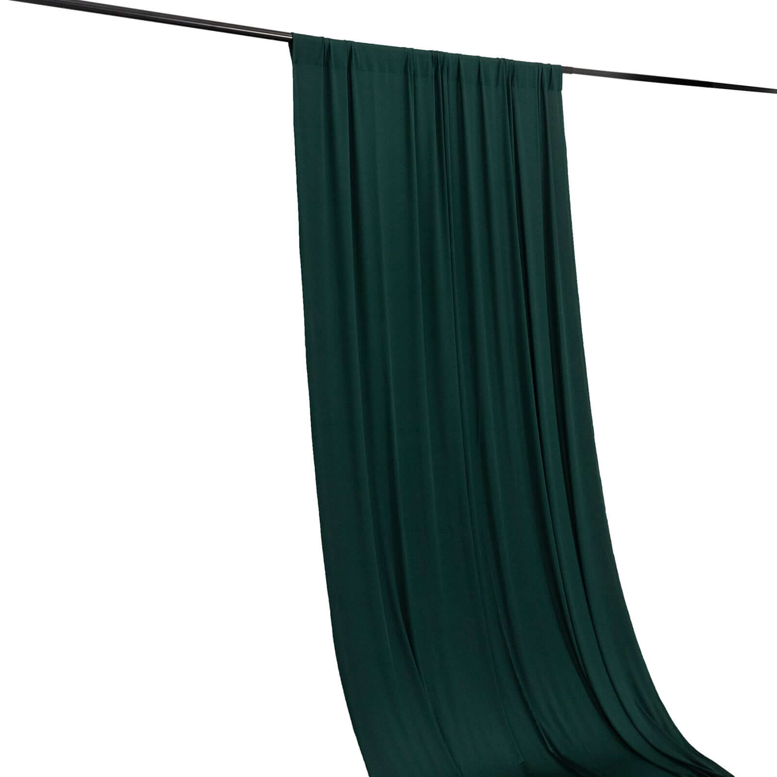 Hunter Emerald Green 4 - Way Stretch Spandex Event Curtain Drapes, Wrinkle Free Backdrop Event Panel with Rod Pockets - 5ftx10ft - Bell Racket Store