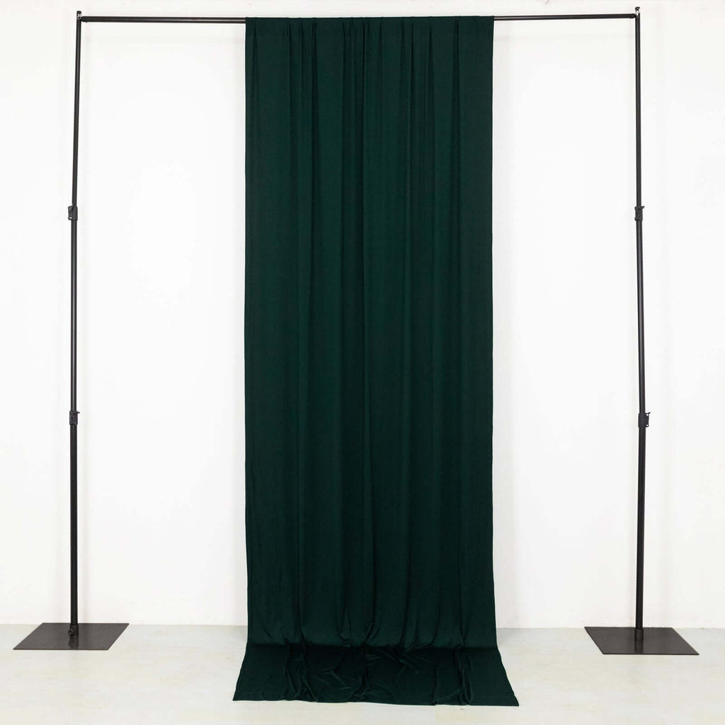 Hunter Emerald Green 4 - Way Stretch Spandex Event Curtain Drapes, Wrinkle Free Backdrop Event Panel with Rod Pockets - 5ftx12ft - Bell Racket Store