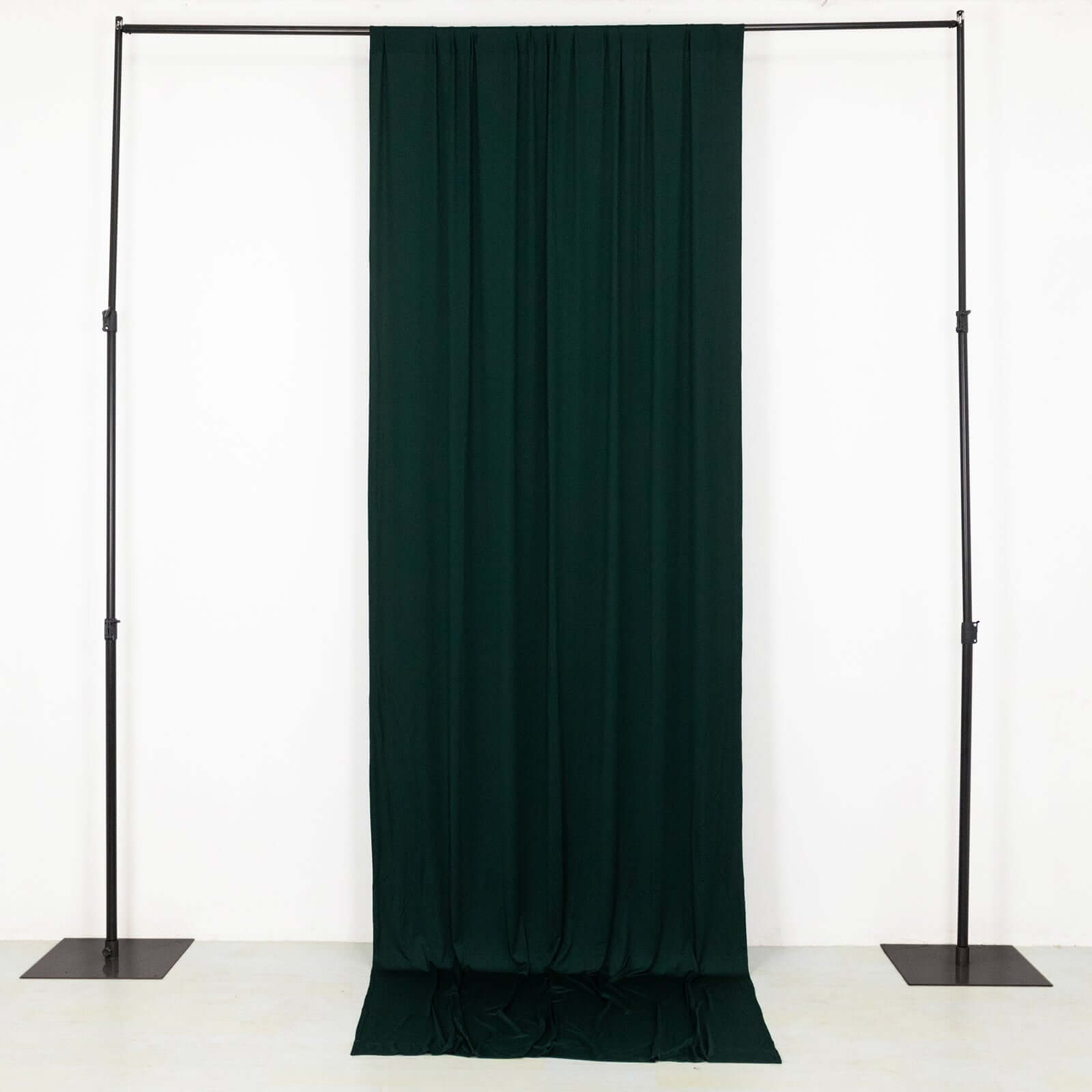 Hunter Emerald Green 4 - Way Stretch Spandex Event Curtain Drapes, Wrinkle Free Backdrop Event Panel with Rod Pockets - 5ftx12ft - Bell Racket Store