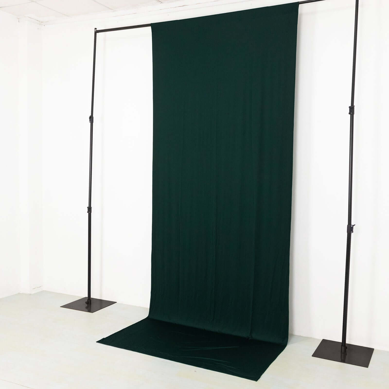 Hunter Emerald Green 4 - Way Stretch Spandex Event Curtain Drapes, Wrinkle Free Backdrop Event Panel with Rod Pockets - 5ftx12ft - Bell Racket Store
