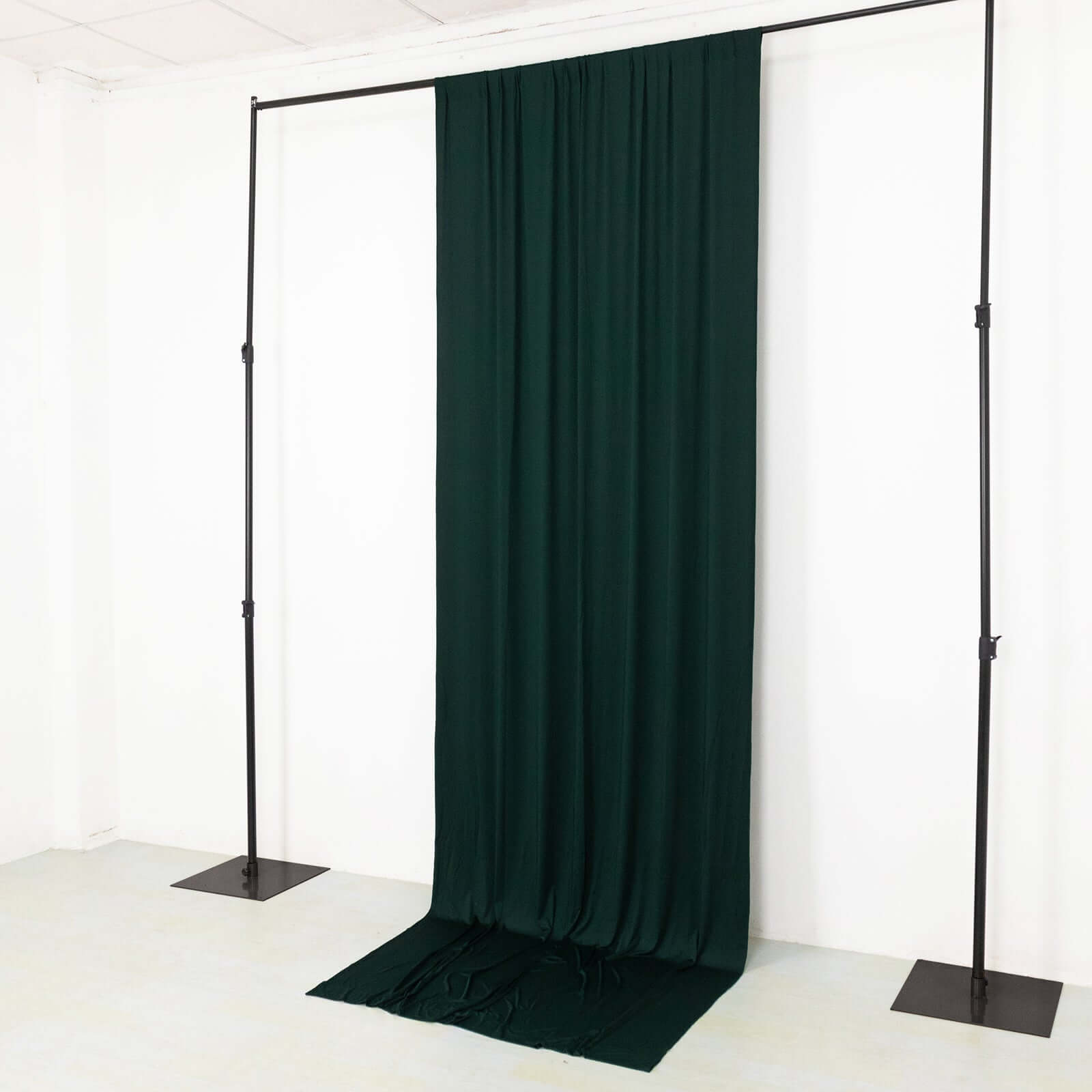 Hunter Emerald Green 4 - Way Stretch Spandex Event Curtain Drapes, Wrinkle Free Backdrop Event Panel with Rod Pockets - 5ftx12ft - Bell Racket Store