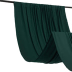 Hunter Emerald Green 4 - Way Stretch Spandex Event Curtain Drapes, Wrinkle Free Backdrop Event Panel with Rod Pockets - 5ftx14ft - Bell Racket Store