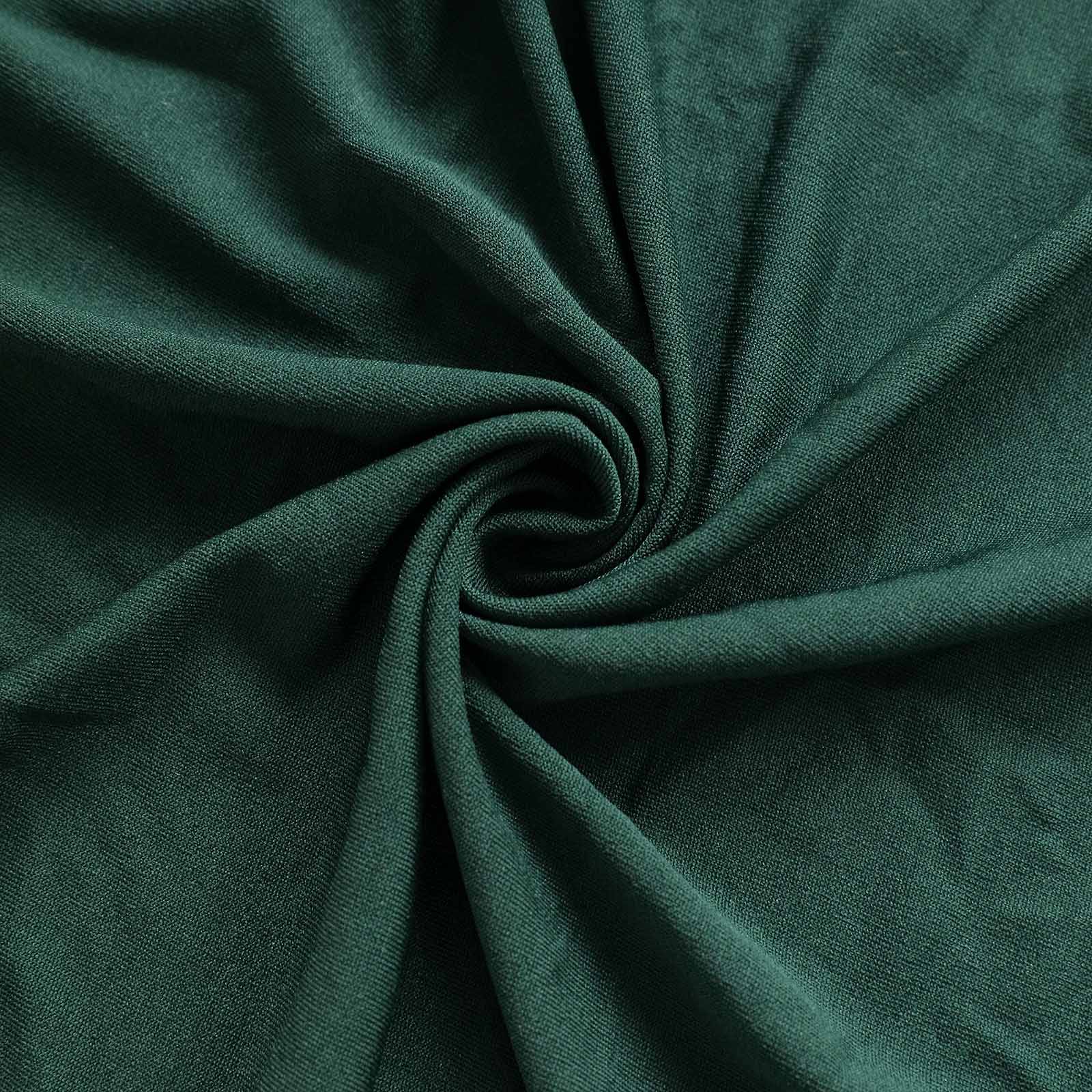 Hunter Emerald Green 4 - Way Stretch Spandex Event Curtain Drapes, Wrinkle Free Backdrop Event Panel with Rod Pockets - 5ftx14ft - Bell Racket Store