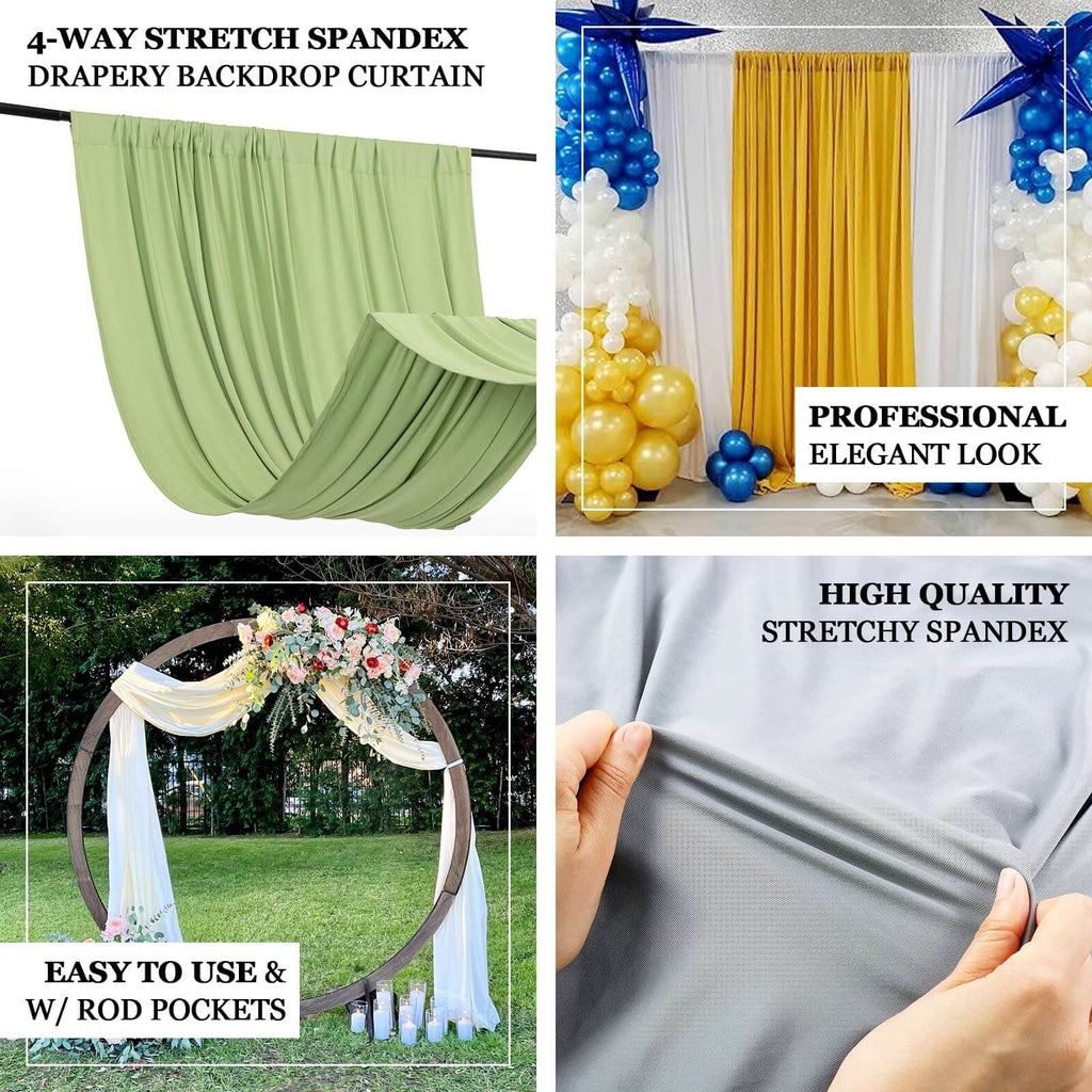 Hunter Emerald Green 4 - Way Stretch Spandex Event Curtain Drapes, Wrinkle Free Backdrop Event Panel with Rod Pockets - 5ftx14ft - Bell Racket Store