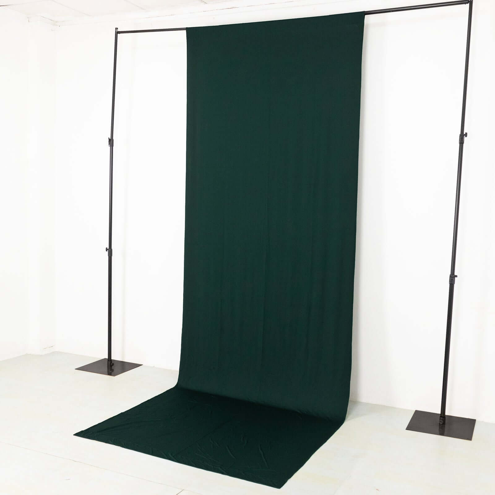 Hunter Emerald Green 4 - Way Stretch Spandex Event Curtain Drapes, Wrinkle Free Backdrop Event Panel with Rod Pockets - 5ftx14ft - Bell Racket Store