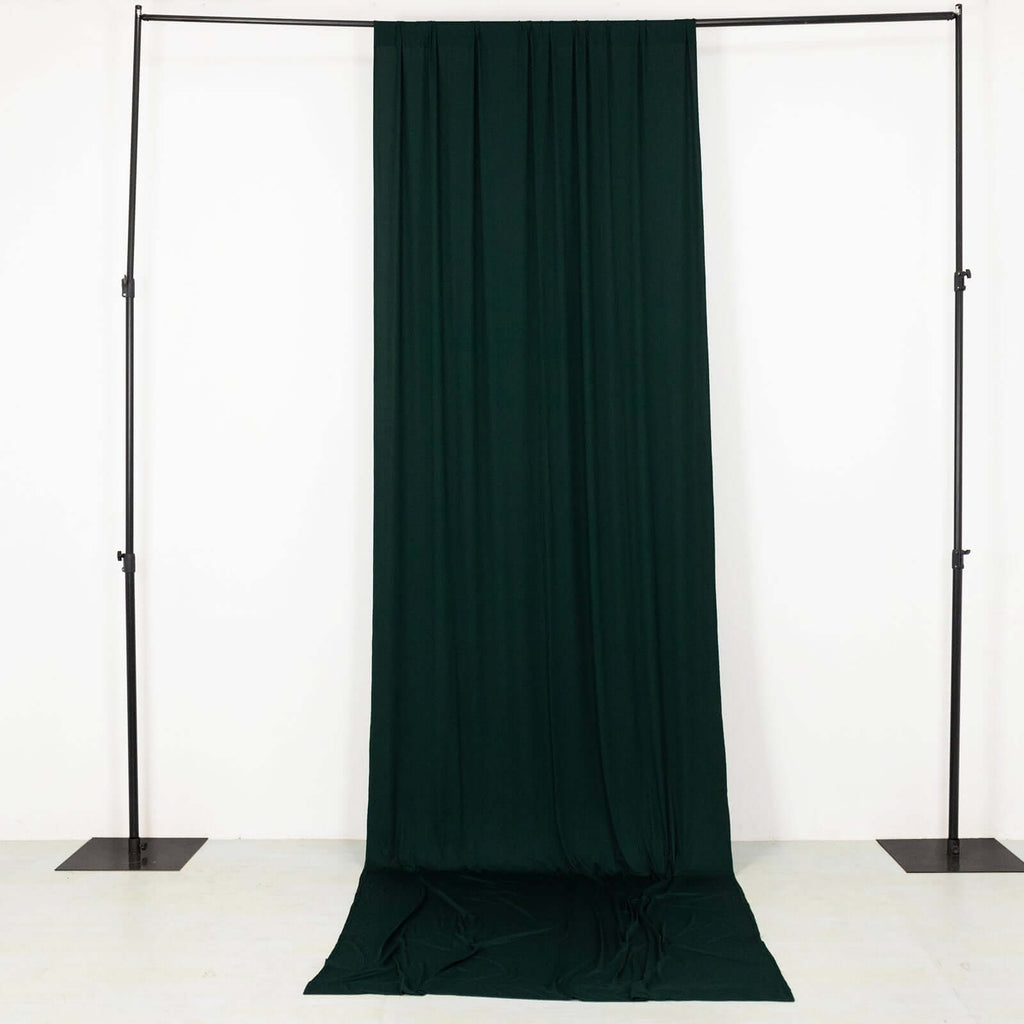 Hunter Emerald Green 4 - Way Stretch Spandex Event Curtain Drapes, Wrinkle Free Backdrop Event Panel with Rod Pockets - 5ftx14ft - Bell Racket Store