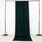 Hunter Emerald Green 4 - Way Stretch Spandex Event Curtain Drapes, Wrinkle Free Backdrop Event Panel with Rod Pockets - 5ftx14ft - Bell Racket Store