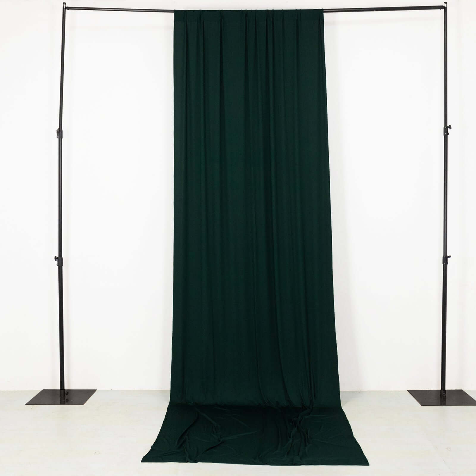 Hunter Emerald Green 4 - Way Stretch Spandex Event Curtain Drapes, Wrinkle Free Backdrop Event Panel with Rod Pockets - 5ftx14ft - Bell Racket Store