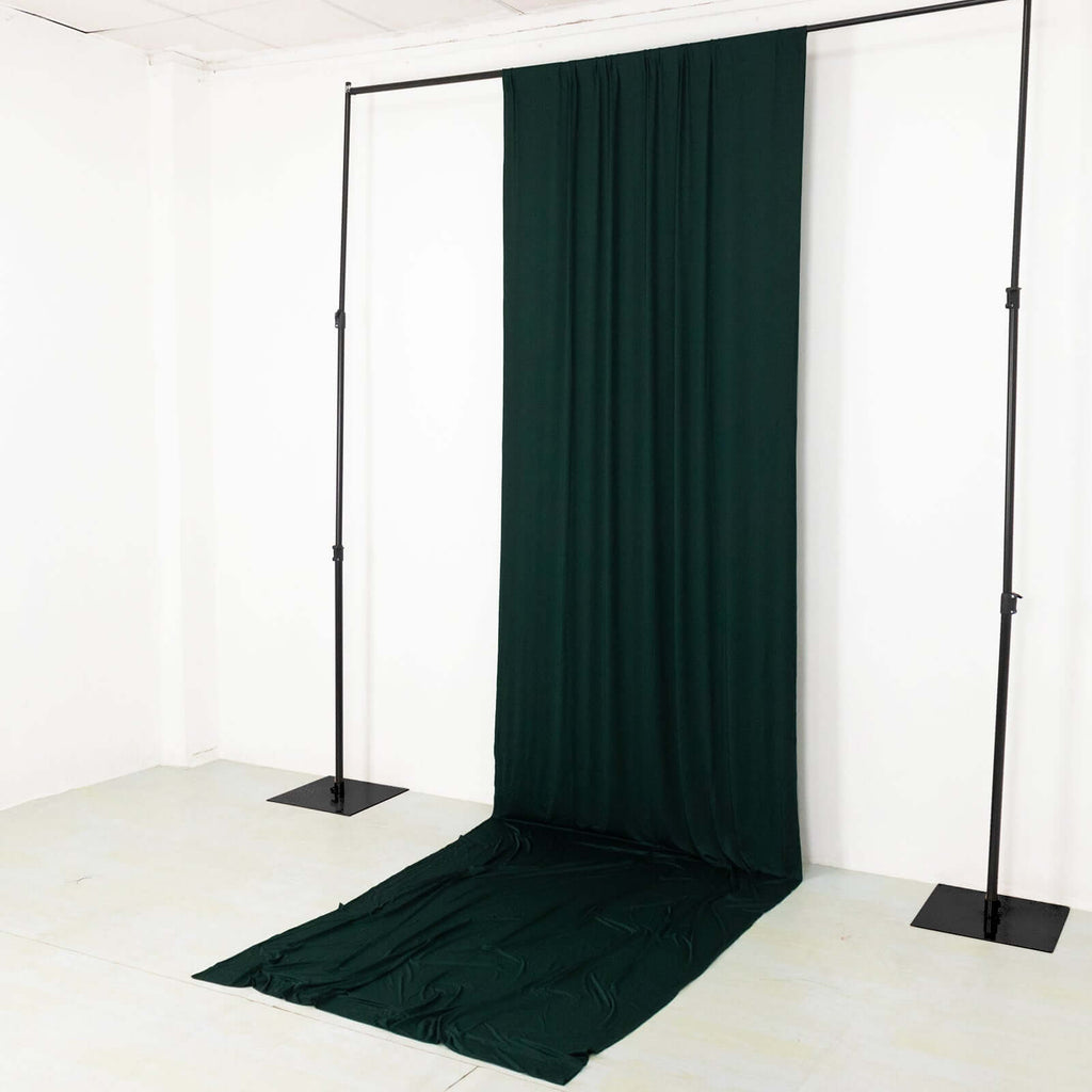 Hunter Emerald Green 4 - Way Stretch Spandex Event Curtain Drapes, Wrinkle Free Backdrop Event Panel with Rod Pockets - 5ftx16ft - Bell Racket Store