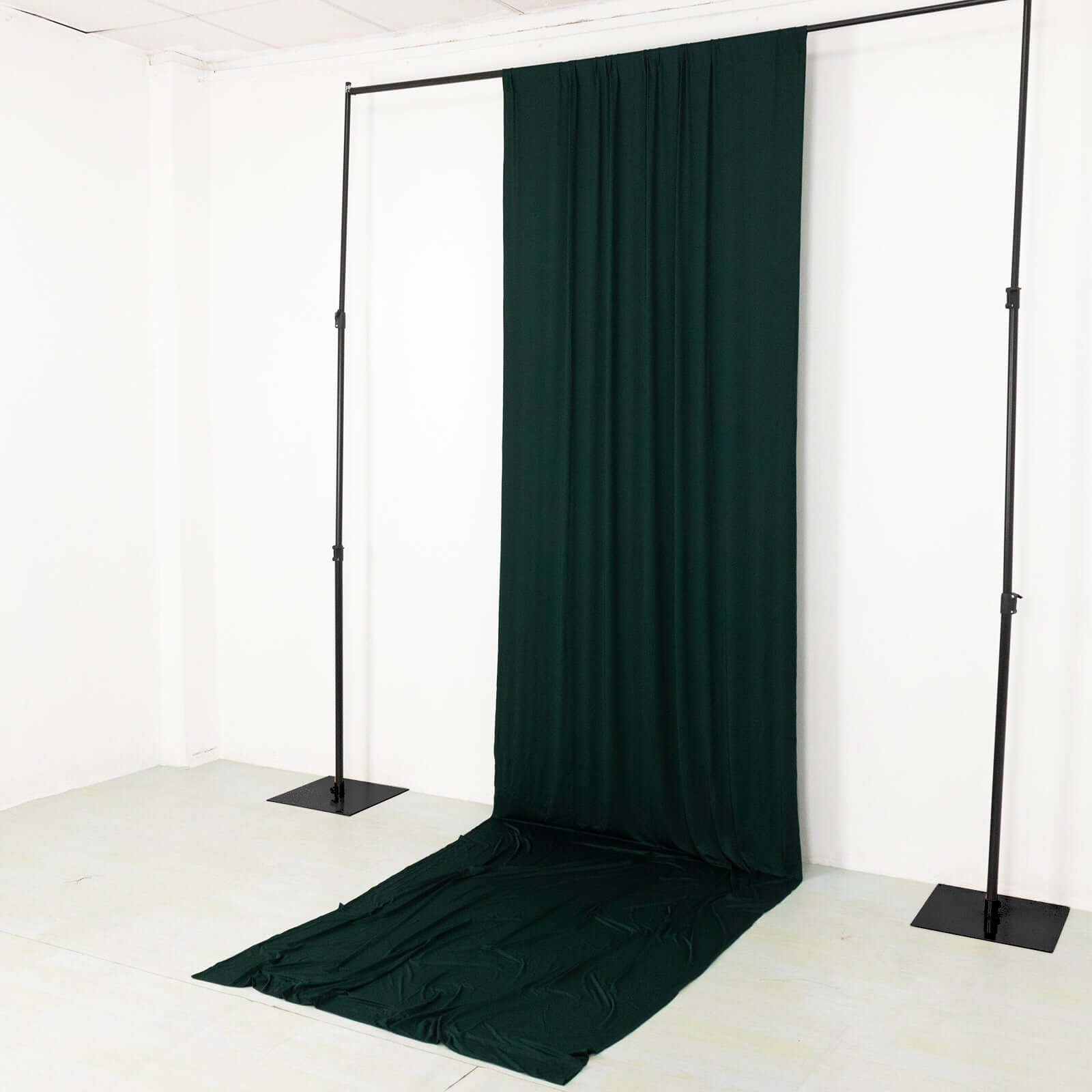 Hunter Emerald Green 4 - Way Stretch Spandex Event Curtain Drapes, Wrinkle Free Backdrop Event Panel with Rod Pockets - 5ftx16ft - Bell Racket Store