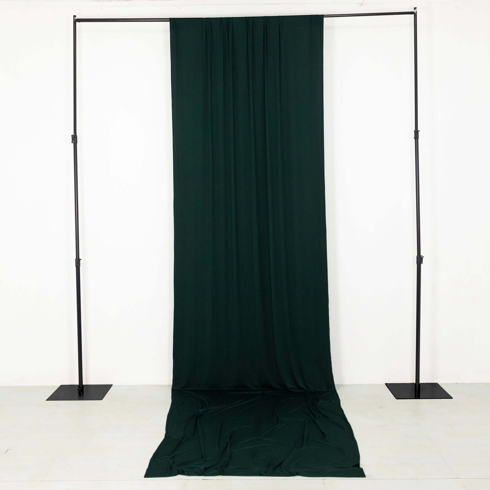 Hunter Emerald Green 4 - Way Stretch Spandex Event Curtain Drapes, Wrinkle Free Backdrop Event Panel with Rod Pockets - 5ftx16ft - Bell Racket Store
