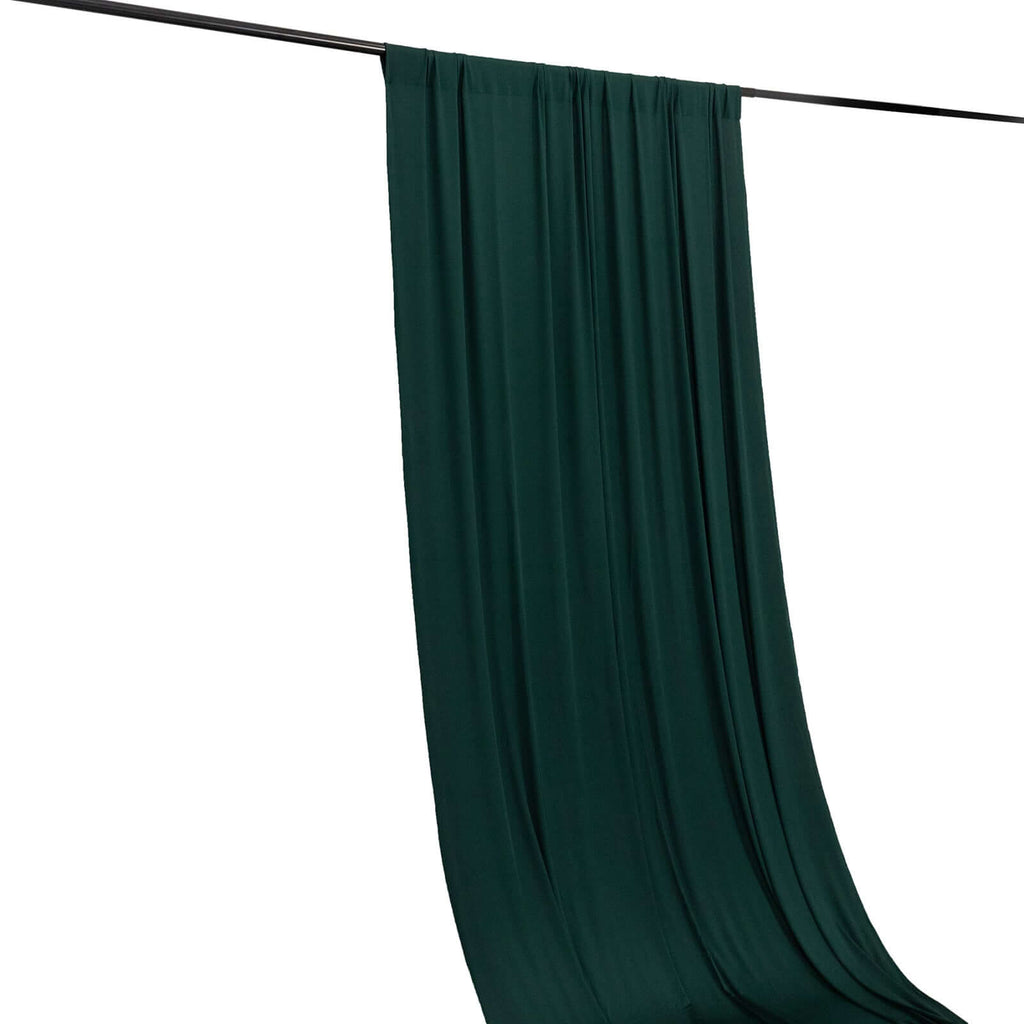 Hunter Emerald Green 4 - Way Stretch Spandex Event Curtain Drapes, Wrinkle Free Backdrop Event Panel with Rod Pockets - 5ftx16ft - Bell Racket Store