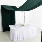 Hunter Emerald Green 4 - Way Stretch Spandex Event Curtain Drapes, Wrinkle Free Backdrop Event Panel with Rod Pockets - 5ftx18ft - Bell Racket Store
