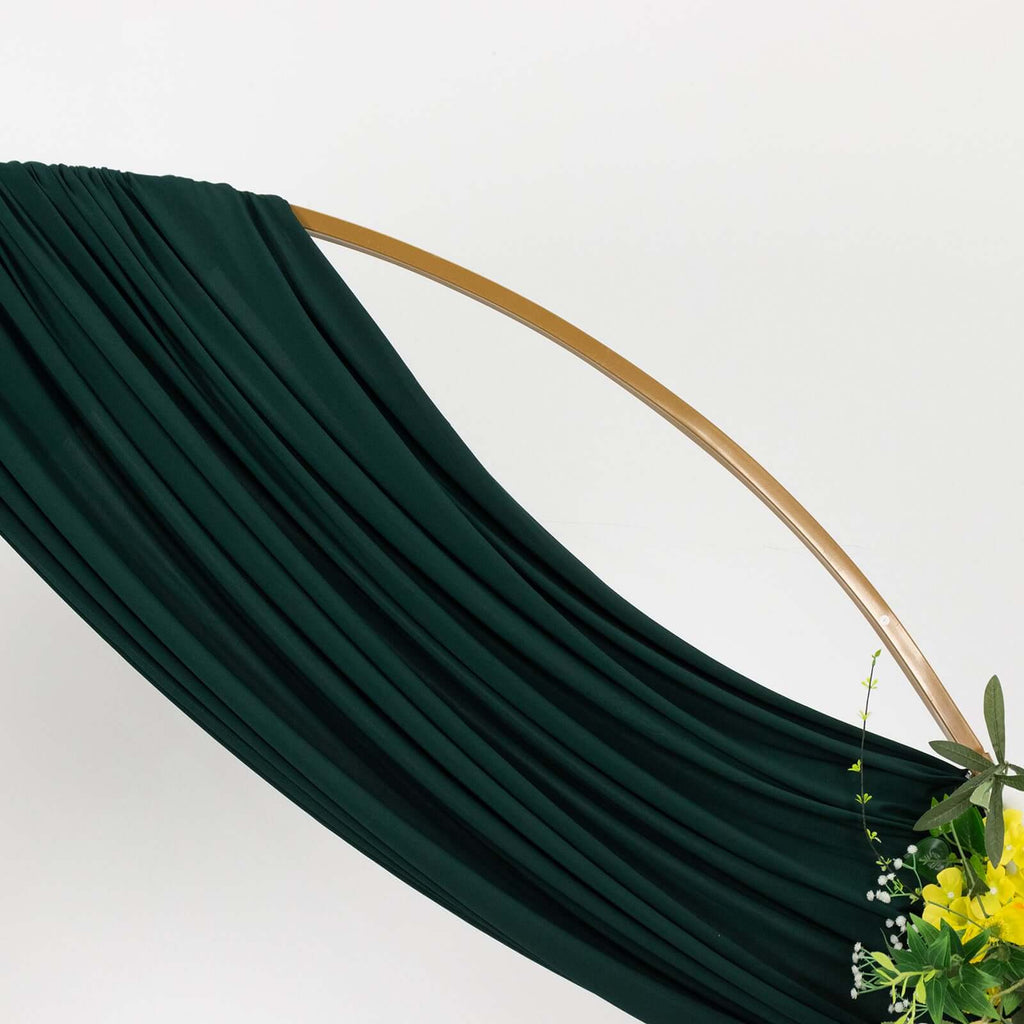 Hunter Emerald Green 4 - Way Stretch Spandex Event Curtain Drapes, Wrinkle Free Backdrop Event Panel with Rod Pockets - 5ftx18ft - Bell Racket Store