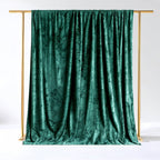Hunter Emerald Green Crushed Velvet Backdrop Curtain â€“ 5ft x 10ft Event Drape with Rod Pocket, Privacy Panel for Photo Booths & Events - Bell Racket Store