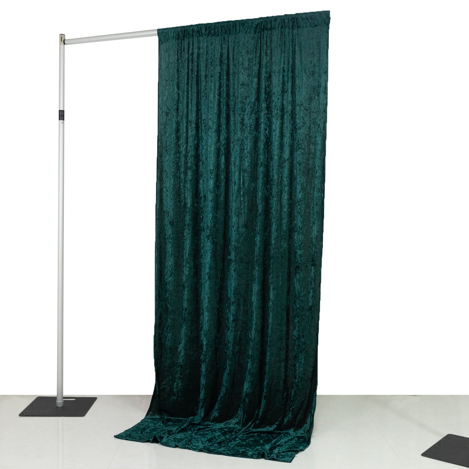 Hunter Emerald Green Crushed Velvet Backdrop Curtain â€“ 5ft x 10ft Event Drape with Rod Pocket, Privacy Panel for Photo Booths & Events - Bell Racket Store