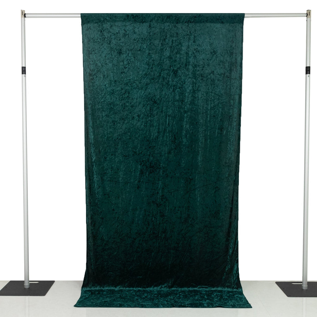 Hunter Emerald Green Crushed Velvet Backdrop Curtain â€“ 5ft x 10ft Event Drape with Rod Pocket, Privacy Panel for Photo Booths & Events - Bell Racket Store