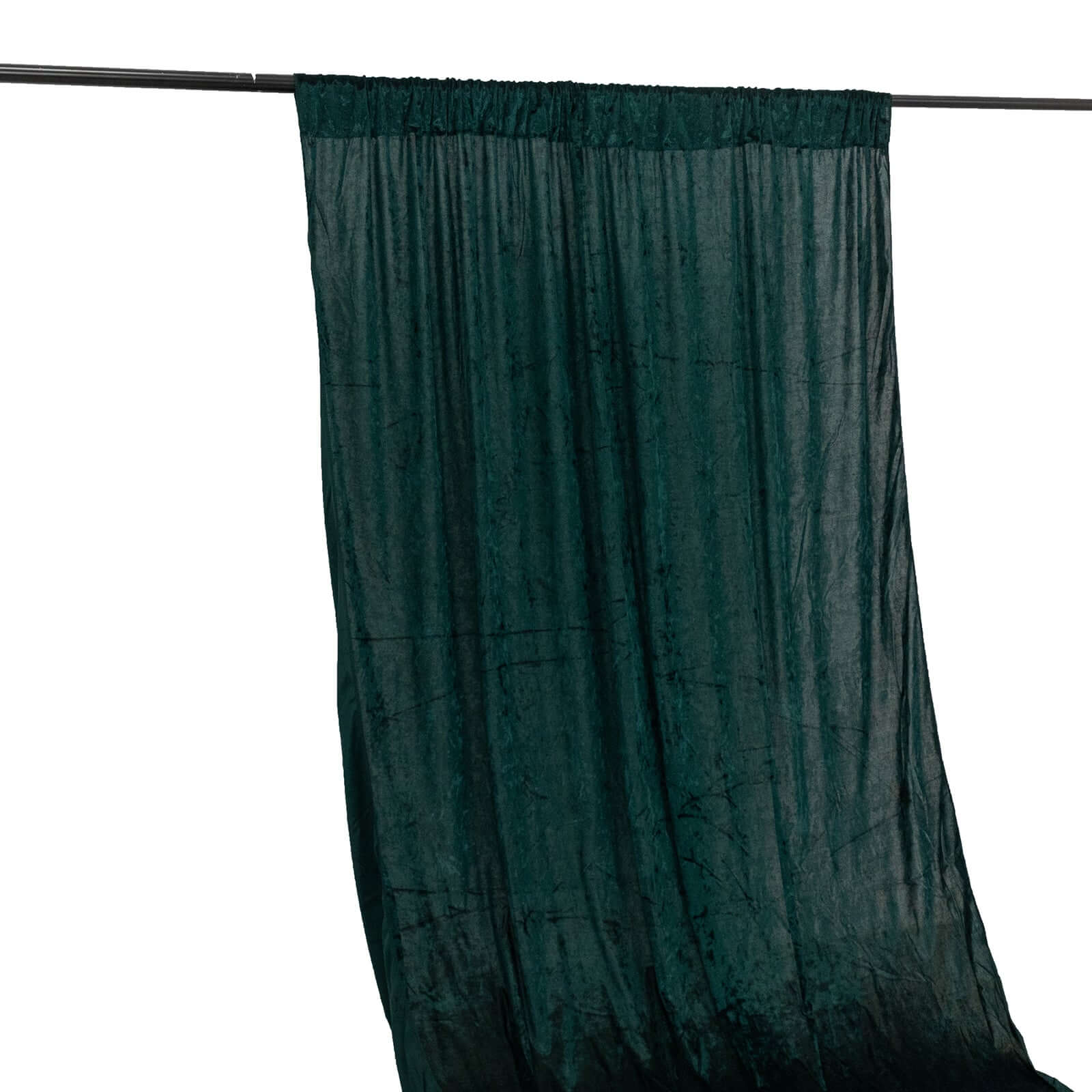 Hunter Emerald Green Crushed Velvet Backdrop Curtain â€“ 5ft x 12ft Event Drape with Rod Pocket, Privacy Panel for Photo Booths & Events - Bell Racket Store