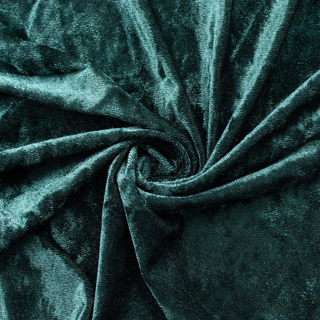 Hunter Emerald Green Crushed Velvet Backdrop Curtain â€“ 5ft x 12ft Event Drape with Rod Pocket, Privacy Panel for Photo Booths & Events - Bell Racket Store
