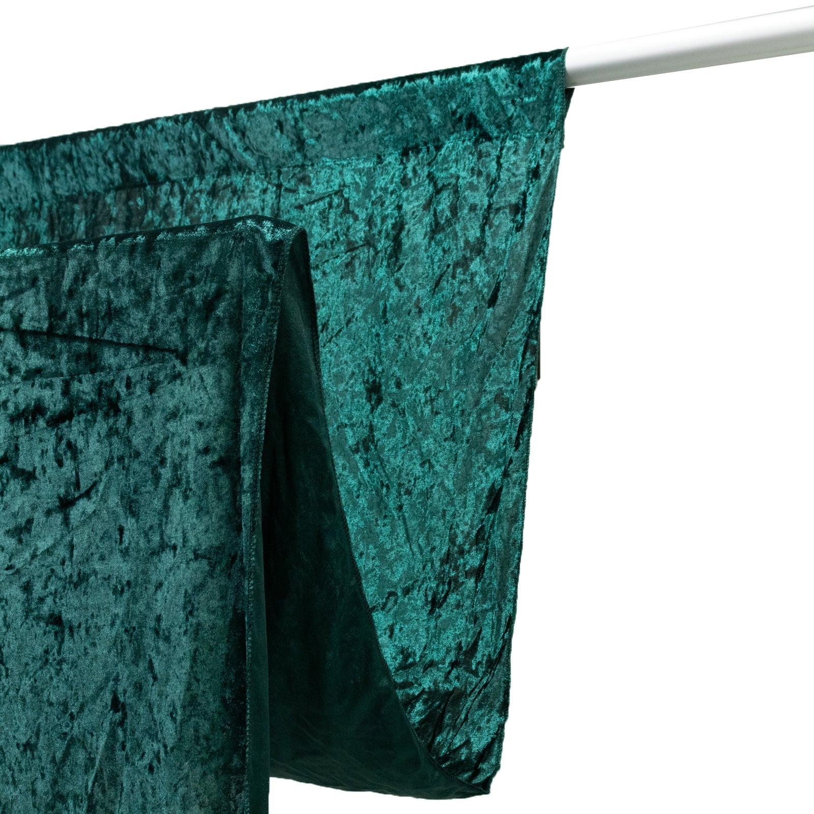 Hunter Emerald Green Crushed Velvet Backdrop Curtain â€“ 5ft x 14ft Event Drape with Rod Pocket, Privacy Panel for Photo Booths & Events - Bell Racket Store