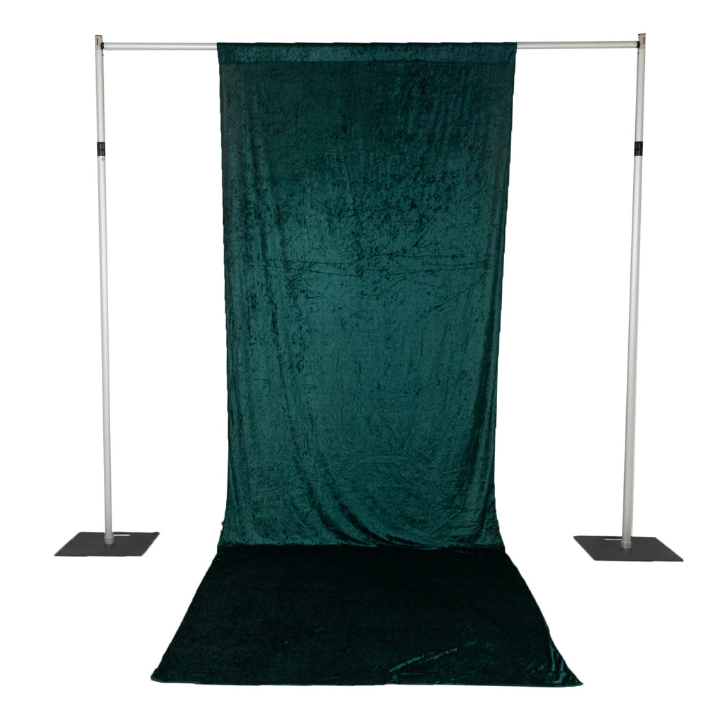 Hunter Emerald Green Crushed Velvet Backdrop Curtain â€“ 5ft x 14ft Event Drape with Rod Pocket, Privacy Panel for Photo Booths & Events - Bell Racket Store