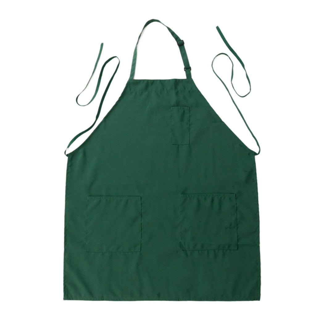 Hunter Emerald Green Premium Polyester Cooking Chef Apron with Adjustable Neck and Long Ties, Waterdrop Resistant 2 Pockets Unisex Kitchen Bib Apron - Bell Racket Store