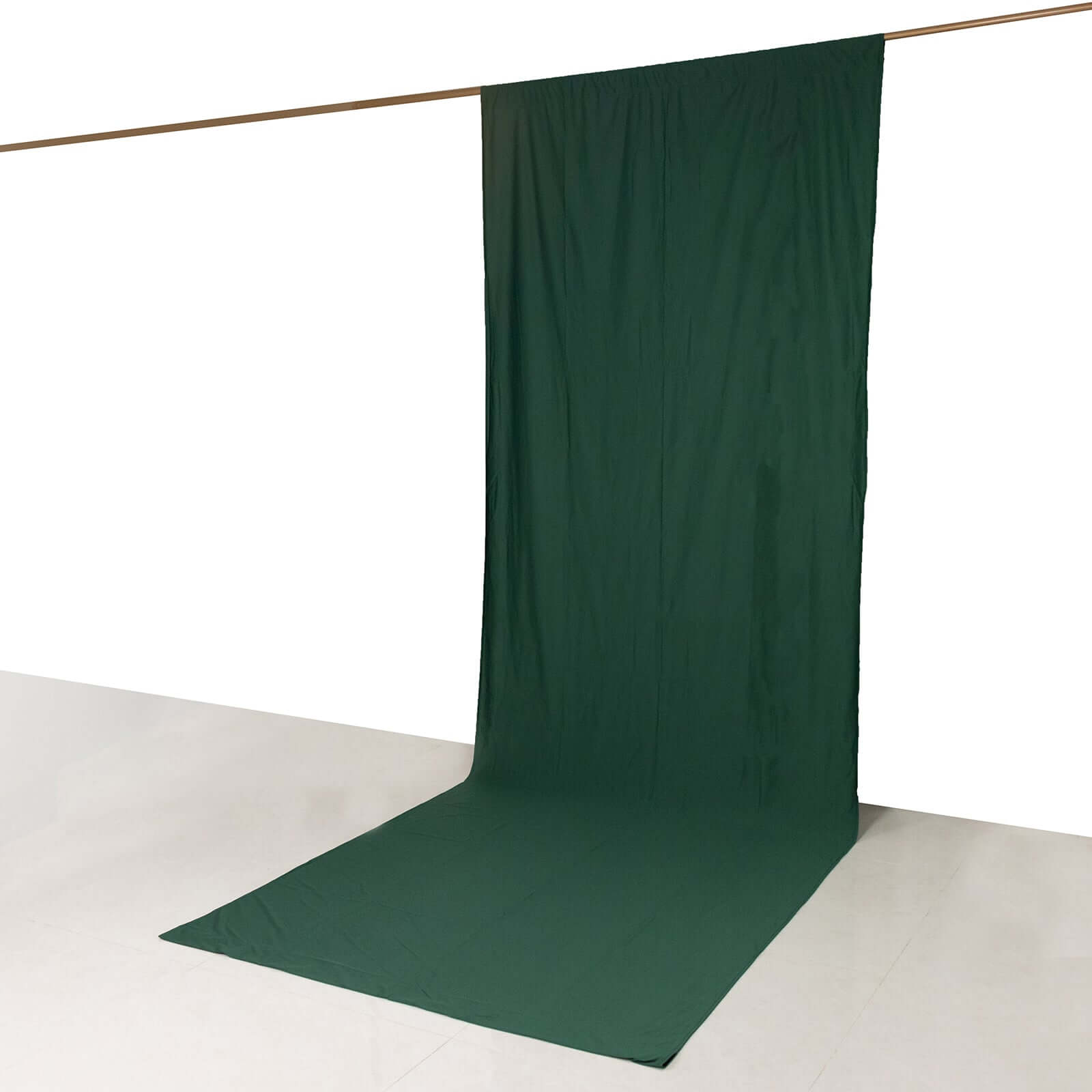Hunter Emerald Green Scuba Polyester Event Curtain Drapes, Durable Flame Resistant Backdrop Event Panel Wrinkle Free with Rod Pockets - 5ftx14ft - Bell Racket Store