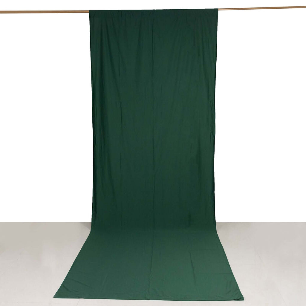 Hunter Emerald Green Scuba Polyester Event Curtain Drapes, Durable Flame Resistant Backdrop Event Panel Wrinkle Free with Rod Pockets - 5ftx14ft - Bell Racket Store